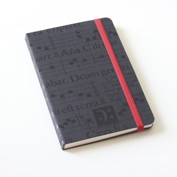 Notizbuch Cecilia mit Wochenplaner und Kalender 2018-2021 Din A5 hoch schwarz mit Gummiband in rot