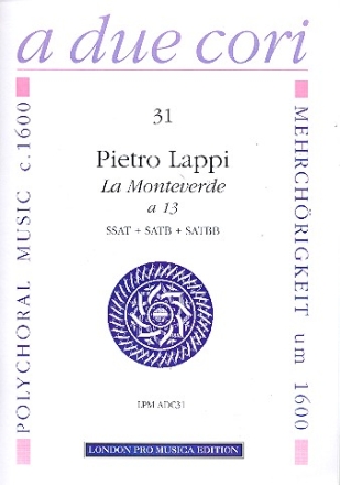 La Monteverde a 13 fr 3 Instrumentalchre Partitur und Stimmen