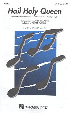 Hail holy Queen for mixed chorus (SATB) and piano score