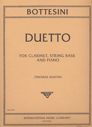 Duetto for clarinet, string bass and piano score and parts