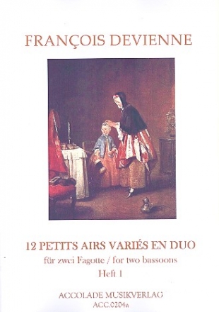 12 petits airs varies en duo Band 1 (Nr.1-6) fr 2 Fagotte Partitur und Stimmen