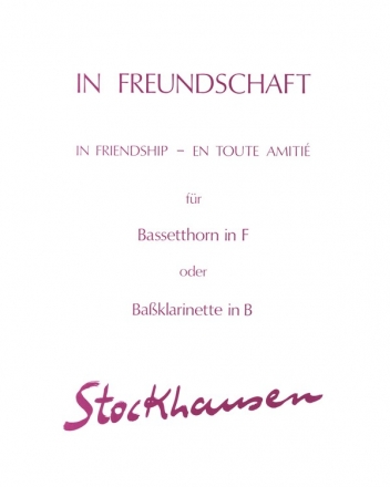 In Freundschaft op.46 4/5 für Bassetthorn in F (Bassklarinette in B)
