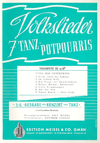 7 Volkslieder-Tanzpotpourris: Trompete 3 in B