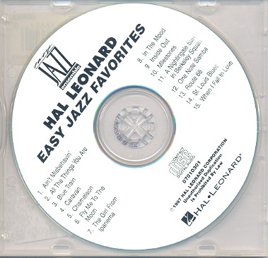 Easy Jazz Favorites  for jazz ensemble CD
