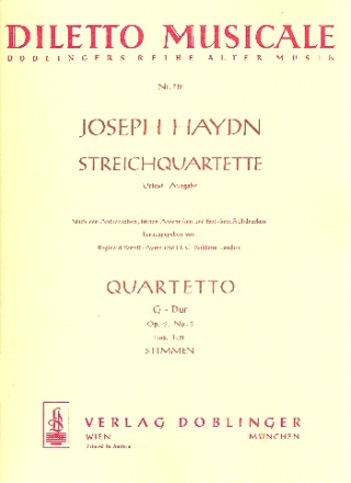 Streichquartett G-Dur op.9,3 Hob.III:21 Stimmen Barrett-Ayres, Reginald, ed