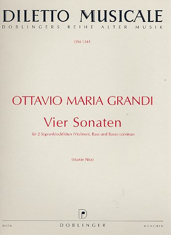 4 Sonaten für 2 Sopranblockflöten (Violinen) und Bc Nitz, Martin, Ed