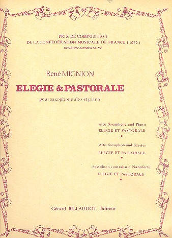 Elegie et pastorale pour saxophone alto et piano