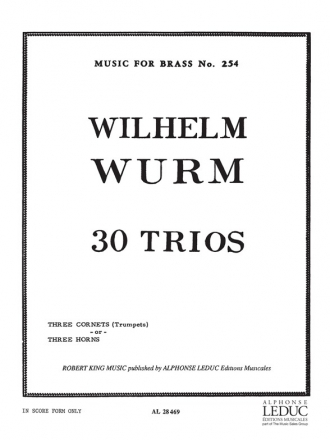 30 trios for 3 cornets (trumpets, horns) score