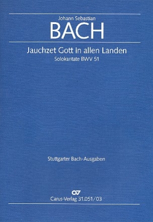 Jauchzet Gott in allen Landen Kantate Nr.51 BWV51 Klavierauszug (dt/en)