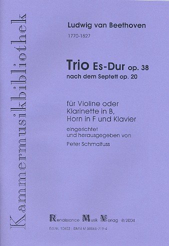 Trio Es-Dur op.38 fr Klarinette (VL), Horn und Klavier,  Partitur und Stimmen