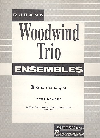 Badinage for flute, oboe ( flute) and clarinet Woodwind trio ensembles,  score and parts
