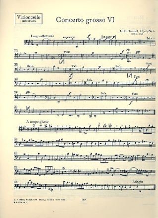 Concerto grosso g-Moll op.6,6 HWV324 fr Streichorchester Violoncello solo