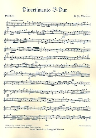 2 Divertimenti B-Dur Nr.2 fr Cembalo und Streichorchester Stimmensatz