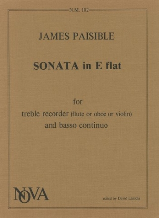 Sonata e flat major for treble recorder (or flute, ob, vl) and bc