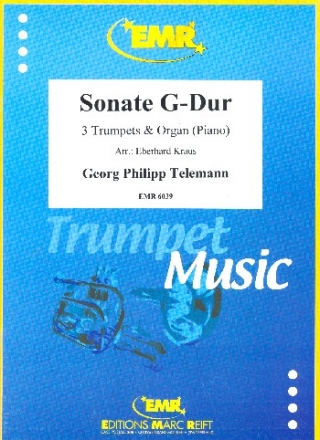 Sonate G-Dur for 3 trumpets and organ (piano) Score and parts Kraus, Eberhard,  arr.