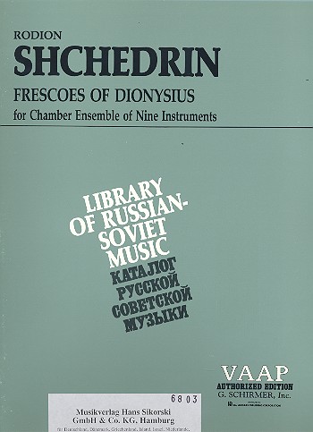 Frescoes of Dionysus for chamber ensemble of 9 Instruments,  score