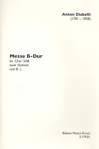 Messe B-Dur mit Offertorium Jubilate Deo fr gem Chor (SAB), 2 Violine und Bc,  Partitur