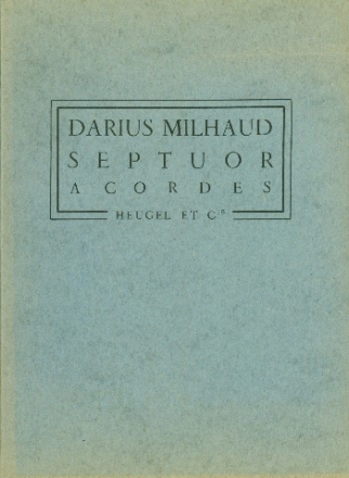 Septuor a cordes pour 2 violons 2 altos, 2 violoncelles et une contrebasse a 5 cordes partition de poche