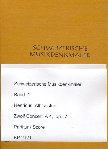 12 concerti a 4 op.7 fr Streicher und Bc Partitur, gebunden