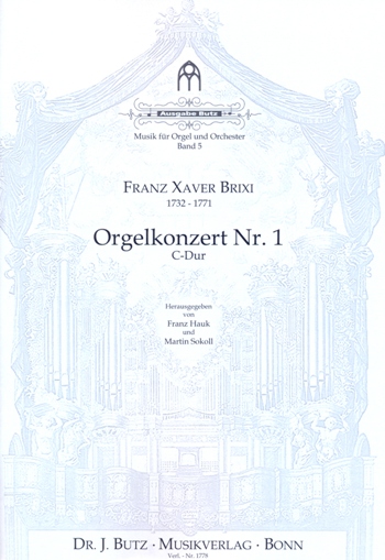 Konzert C-Dur Nr.1 fr Orgel, 2 Violinen, Viola und Bass, 2 Trompeten in C und Pauken ad  Partitur