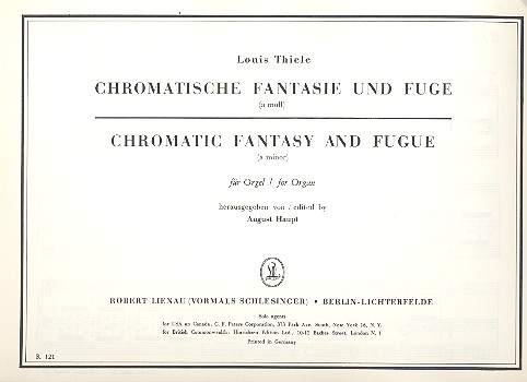 Chromatische Fantasie und Fuge a-Moll für Orgel