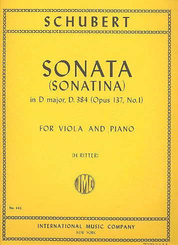 Sonate D-Dur D384 op.137,1 fr Viola und Klavier Ritter, H., Ed