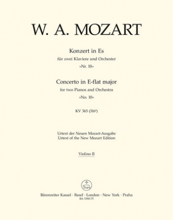 Konzert Es-Dur KV365 fr 2 Klaviere und Orchester,  Violine 2