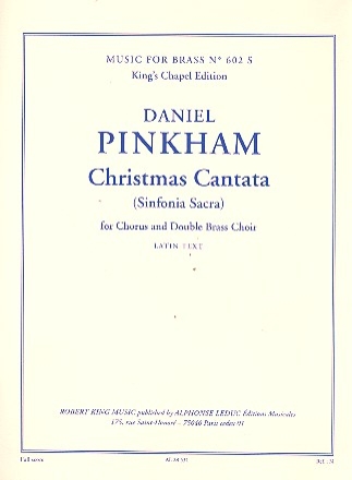 Christmas cantata for mixed chorus and double brass choir, score (latin text)