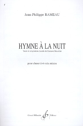 Hymne a la nuit pour choeur mixte, partition de choeur