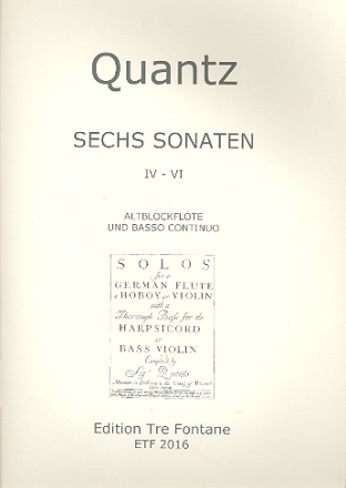 6 Sonaten Band 2 (Nr.4-6) fr Altblockflte und Klavier