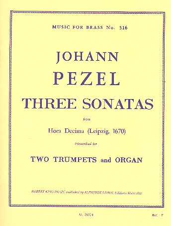 3 sonatas pour 2 trumpets et orgue Decima, Hora, arr.