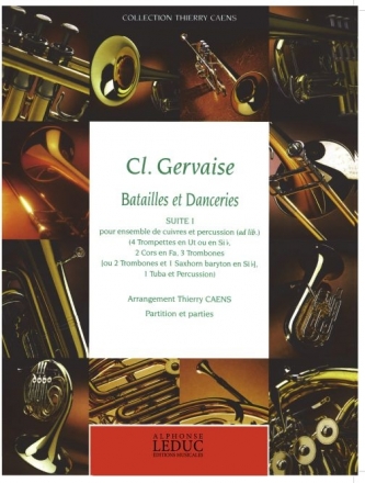 Batailles et danceries suite no.1 pour ensemble de cuivres et percussion partition et parties