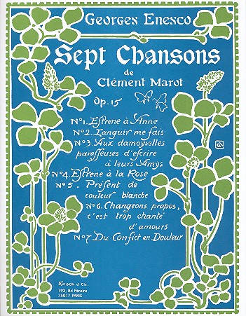 7 chansons de Clement Marot op.15 pour chant et piano