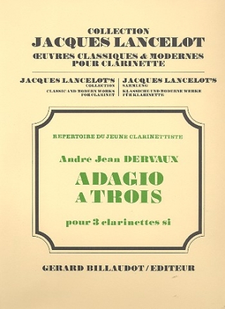 Adagio a trois pour 3 clarinettes en sib partition et parties