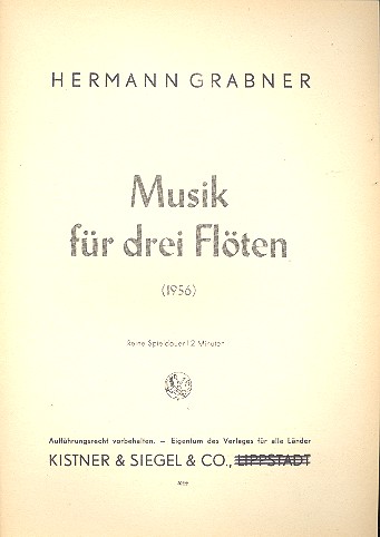 Musik fr 3 Flten Stimmen