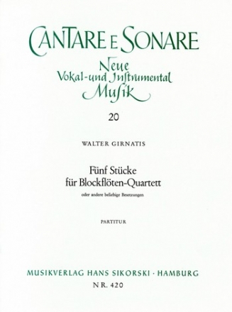 5 Stcke fr 4 Blockflten (SATB) Stimmen