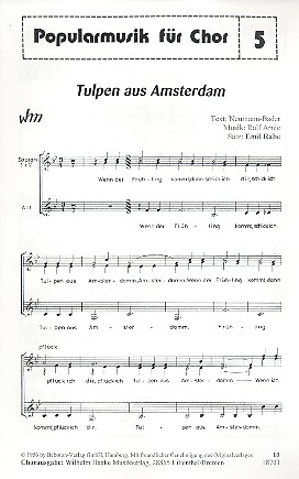 Tulpen aus Amsterdam fr Frauenchor a cappella Chorpartitur