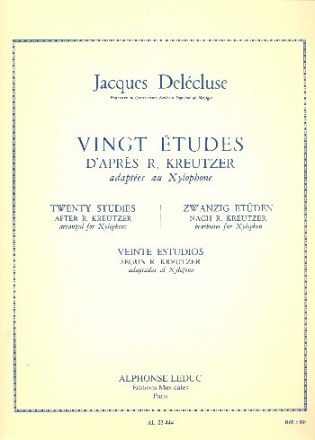 20 etudes d'apres Kreutzer pour xylophone (dt/en/fr/sp)