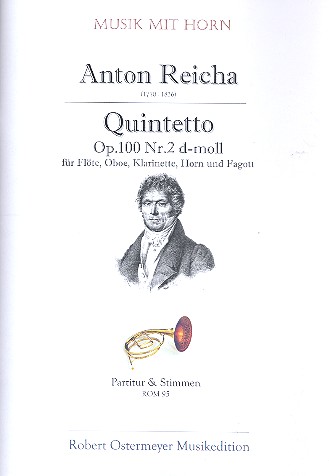 Quintett d-Moll op.100,2 fr Flte, Oboe, Klarinette, Horn und Fagott Partitur und Stimmen