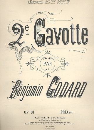 Deuxieme gavotte op.81  pour piano