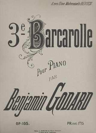 Barcarolle no.3 op.105  pour piano