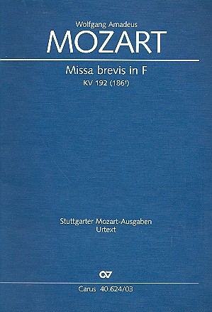 Missa brevis F-Dur KV192 fr Soli, Chor, 2 Violinen und BC Klavierauszug