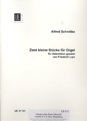 2 kleine Stcke fr Orgel fr Akkordeon gesetzt