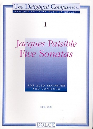 5 Sonatas for alto recorder and bc