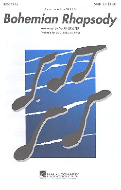 Bohemian Rhapsody for mixed chorus and piano choral score