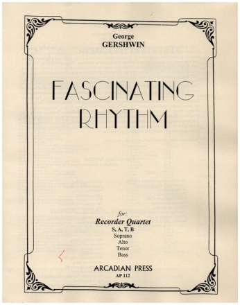 Fascinating rhythm for recorder quartet, score+parts Davis, Stan, arr.