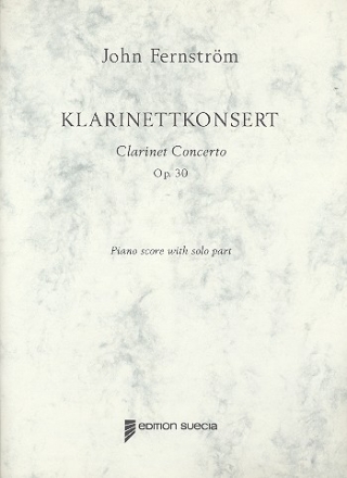 Concerto op.30 for clarinet and orchestra piano score with solo clarinet part