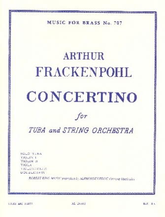 Concertino for tuba and string orchestra score and parts (tuba and strings 1-1-1-1-1)