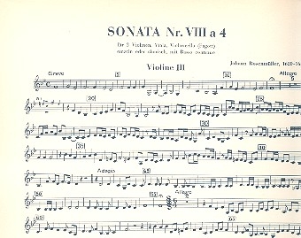 Sonata 8 fr 2 Violinen, Viola, Violoncello und Klavier Violine 3