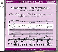 Paulus op.36 CD Chorstimme Alt und Chorstimmen ohne Alt Chorsingen leicht gemacht